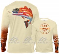  American Flag Redfish Fishing Shirt