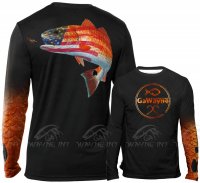  American Flag Redfish Fishing Shirt