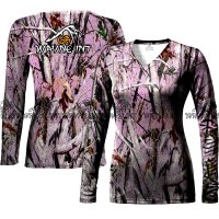 Women Leaping Camo Long sleeve shirt