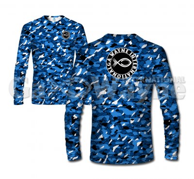 Kids Blue Fishing Performance Shirt