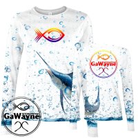 Marlin White Fishing Performance shirts