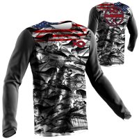 American Flag Fish Camo Fishing Shirts